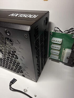 Pictured: Low clearance between the Corsair HX1500i PSU and the HL15 Power Midplane.
